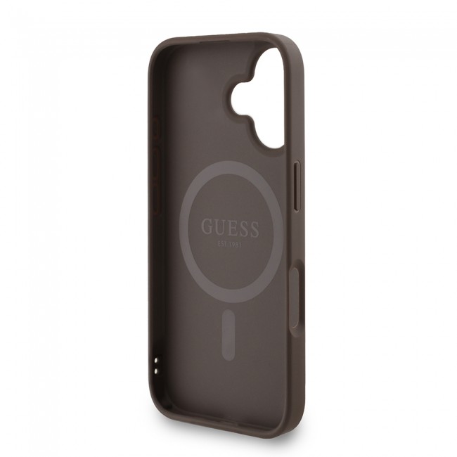 Apple iPhone 16 Plus Kılıf Guess Orjinal Lisanslı M-safe Şarj Özellikli PU Deri Bilek Askı İpli Yazı Logolu Kapak Apple iPhone 16 Plus Kılıf Guess Orjinal Lisanslı M-safe Şarj Özellikli PU Deri Bilek Askı İpli Yazı Logolu Kapak