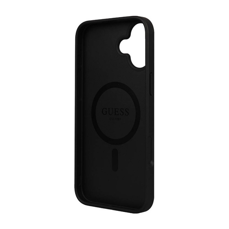 Bal-z Apple iPhone 16 Plus Kılıf Guess Orjinal Lisanslı M-safe Şarj Özellikli 4G Desenli Yazı Logolu Peony Kapak