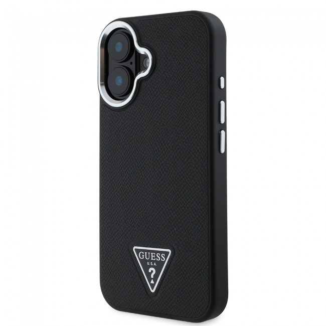 Apple iPhone 16 Plus Kılıf Guess Orjinal Lisanslı Magsafe Şarj Özellikli Grained Triangle Kapak