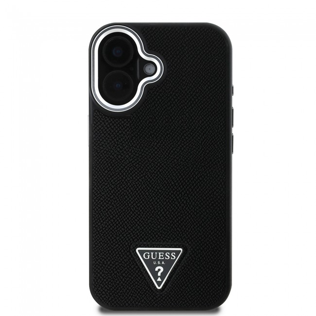 Apple iPhone 16 Plus Kılıf Guess Orjinal Lisanslı Magsafe Şarj Özellikli Grained Triangle Kapak