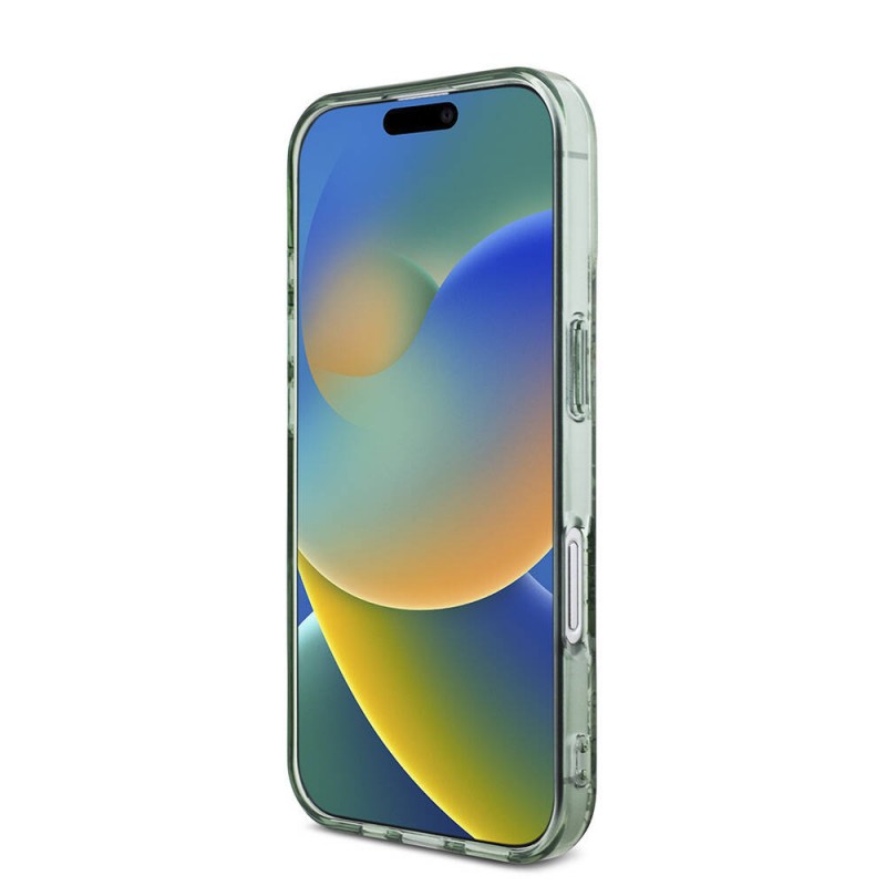 Bal-z Apple iPhone 16 Plus Kılıf Guess Orjinal Lisanslı M-safe Şarj Özellikli IML Baskılı Çiçek İnci Bileklikli Kapak