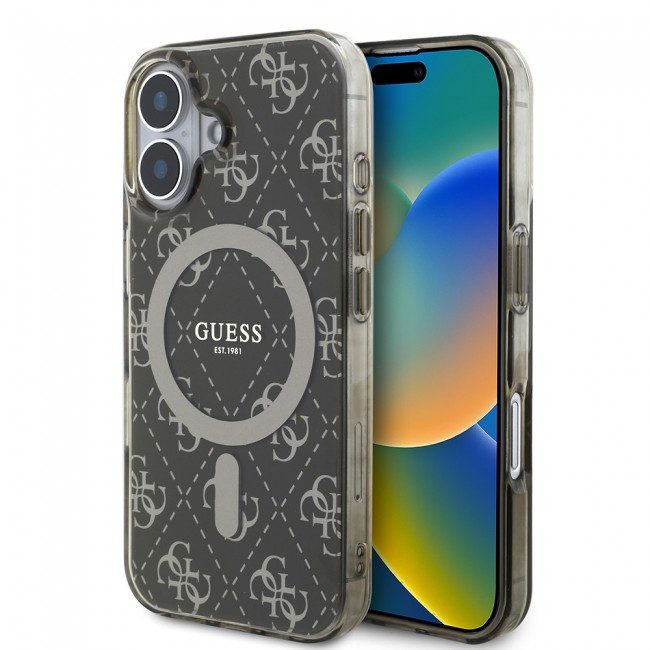 Apple iPhone 16 Plus Kılıf Guess Orjinal Lisanslı Magsafe Şarj Özellikli IML Baskılı Klasik Logolu 4G Desenli Kapak Apple iPhone 16 Plus Kılıf Guess Orjinal Lisanslı Magsafe Şarj Özellikli IML Baskılı Klasik Logolu 4G Desenli Kapak
