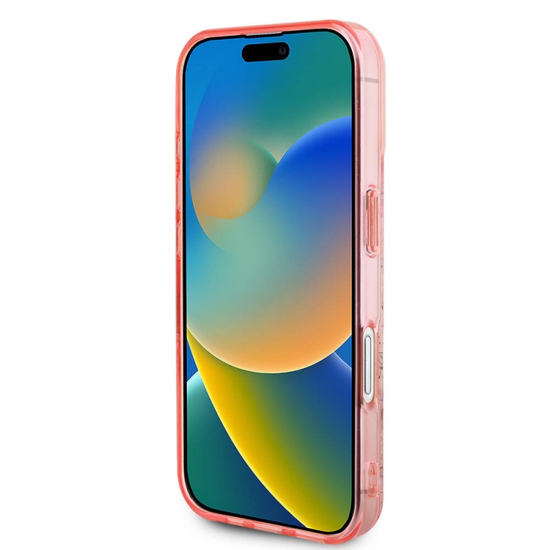 Bal-z Apple iPhone 16 Plus Kılıf Guess Orjinal Lisanslı M-safe Şarj Özellikli IML Baskılı Yazı Logolu Flower Tonal Circle Kapak