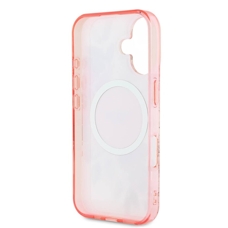 Bal-z Apple iPhone 16 Plus Kılıf Guess Orjinal Lisanslı M-safe Şarj Özellikli IML Baskılı Yazı Logolu Flower Tonal Circle Kapak