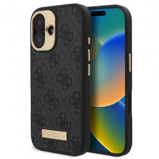 Apple iPhone 16 Plus Kılıf Guess Orjinal Lisanslı M-safe Şarj Özellikli PU 4G Desenli Metal Plaka Klasik Logolu Kapak Apple iPhone 16 Plus Kılıf Guess Orjinal Lisanslı M-safe Şarj Özellikli PU 4G Desenli Metal Plaka Klasik Logolu Kapak