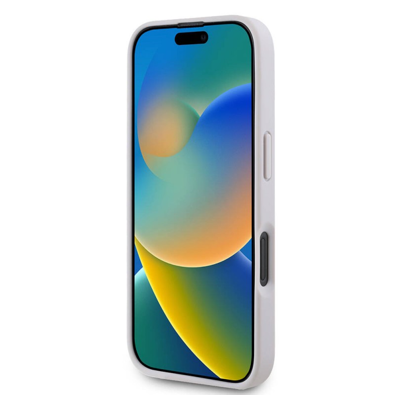 Bal-z Apple iPhone 16 Plus Kılıf Guess Orjinal Lisanslı M-safe Şarj Özellikli PU Deri 4G Desenli Taşlı Üçgen Logolu Kapak