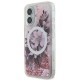 Apple iPhone 16 Plus Kılıf Guess Orjinal Lisanslı Magsafe Şarj Özellikli Sıvılı Simli Çiçek Desenli Kapak Apple iPhone 16 Plus Kılıf Guess Orjinal Lisanslı Magsafe Şarj Özellikli Sıvılı Simli Çiçek Desenli Kapak