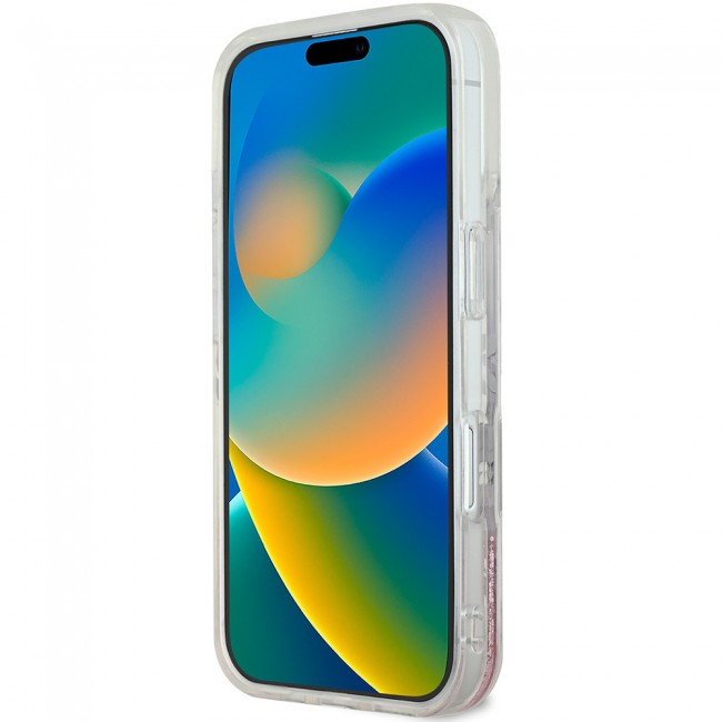 Apple iPhone 16 Plus Kılıf Guess Orjinal Lisanslı Magsafe Şarj Özellikli Sıvılı Simli Çiçek Desenli Kapak Apple iPhone 16 Plus Kılıf Guess Orjinal Lisanslı Magsafe Şarj Özellikli Sıvılı Simli Çiçek Desenli Kapak