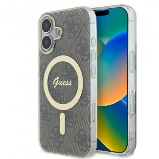Apple iPhone 16 Plus Kılıf Guess Orjinal Lisanslı M-safe Şarj Özellikli Yazı Logolu 4G Desenli Kapak Apple iPhone 16 Plus Kılıf Guess Orjinal Lisanslı M-safe Şarj Özellikli Yazı Logolu 4G Desenli Kapak