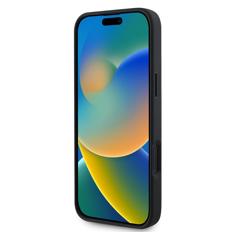 Bal-z Apple iPhone 16 Plus Kılıf Guess Orjinal Lisanslı M-safe Şarj Özellikli Yazı Logolu Saffiano Classic Kapak