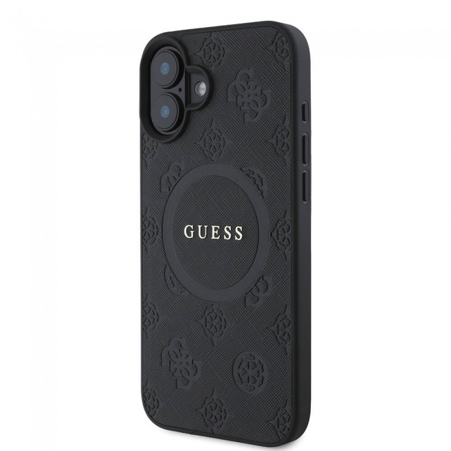 Apple iPhone 16 Plus Kılıf Guess Orjinal Lisanslı Magsafe Şarj Özellikli Yazı Logolu Saffiano Peony Kapak Apple iPhone 16 Plus Kılıf Guess Orjinal Lisanslı Magsafe Şarj Özellikli Yazı Logolu Saffiano Peony Kapak