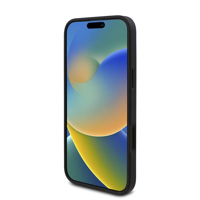 Bal-z Apple iPhone 16 Plus Kılıf Guess Orjinal Lisanslı PU Deri 4G Desenli Üçgen Logolu Kapak