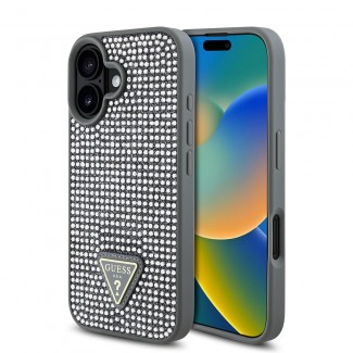 Apple iPhone 16 Plus Kılıf Guess Orjinal Lisanslı Taşlı Arka Yüzey Üçgen Logolu Kapak Apple iPhone 16 Plus Kılıf Guess Orjinal Lisanslı Taşlı Arka Yüzey Üçgen Logolu Kapak