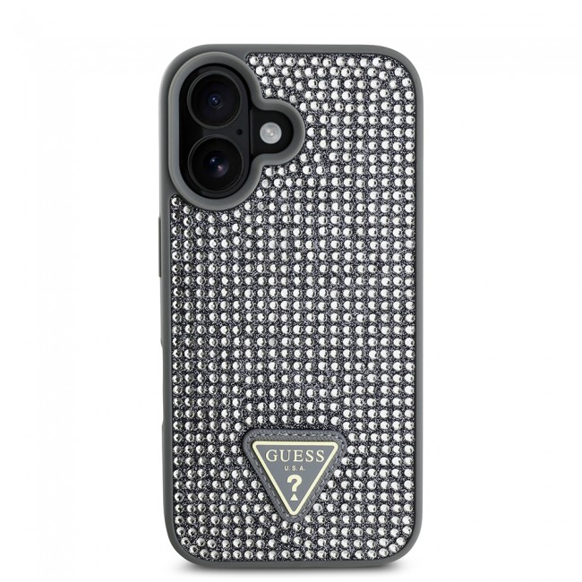 Apple iPhone 16 Plus Kılıf Guess Orjinal Lisanslı Taşlı Arka Yüzey Üçgen Logolu Kapak Apple iPhone 16 Plus Kılıf Guess Orjinal Lisanslı Taşlı Arka Yüzey Üçgen Logolu Kapak