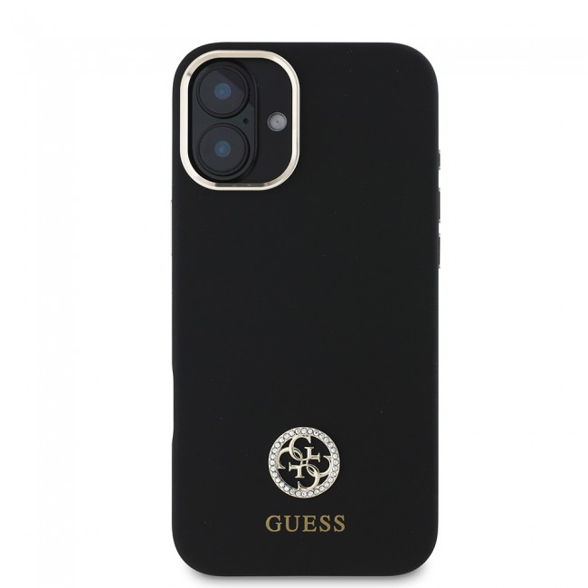 Apple iPhone 16 Plus Kılıf Guess Orjinal Lisanslı Yazı ve Taşlı 4G Logolu Metal Kamera Çerçeveli Silikon Kapak Apple iPhone 16 Plus Kılıf Guess Orjinal Lisanslı Yazı ve Taşlı 4G Logolu Metal Kamera Çerçeveli Silikon Kapak