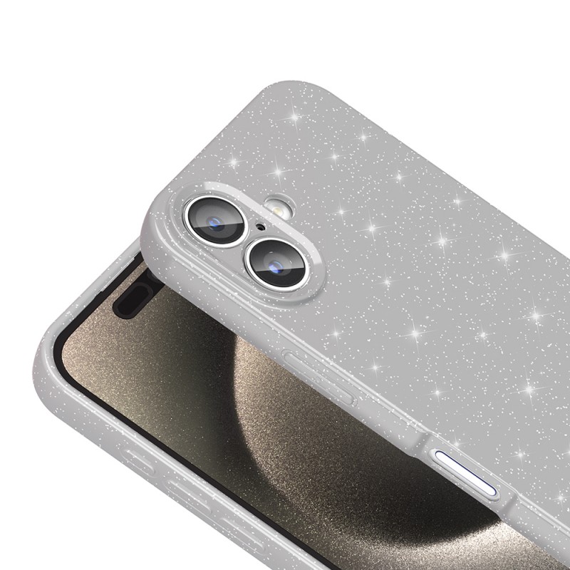 Bal-z Apple iPhone 16 Plus Kılıf Kamera Korumalı Simli Lüks Zore Koton Kapak