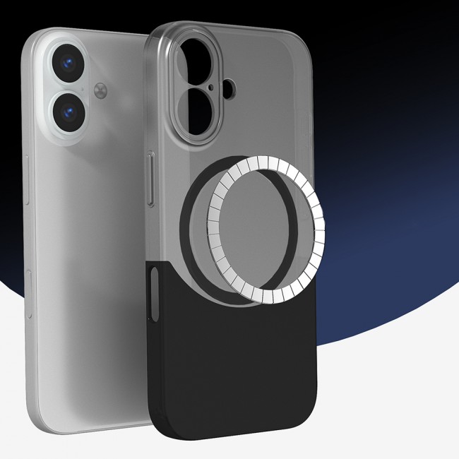 Apple iPhone 16 Plus Kılıf M-Safe Şarj Özellikli Mıknatıslı Zore Duble Kapak Apple iPhone 16 Plus Kılıf M-Safe Şarj Özellikli Mıknatıslı Zore Duble Kapak