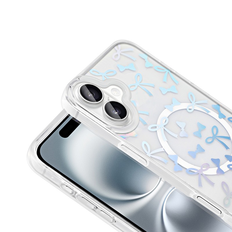 Bal-z Apple iPhone 16 Plus Kılıf M-Safe Şarj Özellikli Şeffaf Zore Folk Sert Kapak