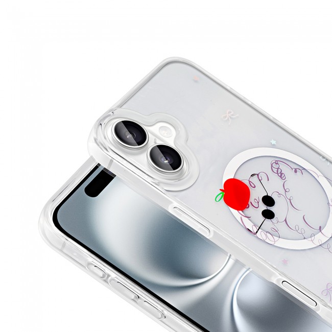 Apple iPhone 16 Plus Kılıf M-Safe Şarj Özellikli Şeffaf Zore Folk Sert Kapak Apple iPhone 16 Plus Kılıf M-Safe Şarj Özellikli Şeffaf Zore Folk Sert Kapak