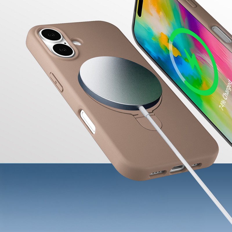 Bal-z Apple iPhone 16 Plus Kılıf M-safe Şarj Özellikli Standlı Zore Samara Kapak