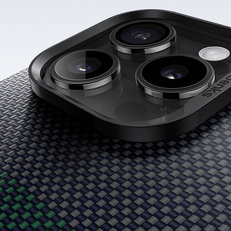 Bal-z Apple iPhone 16 Plus Kılıf M-safe Şarj Özellikli Karbon Fiber Tasarımlı Benks Aurora ArmorAir Kevlar Kapak