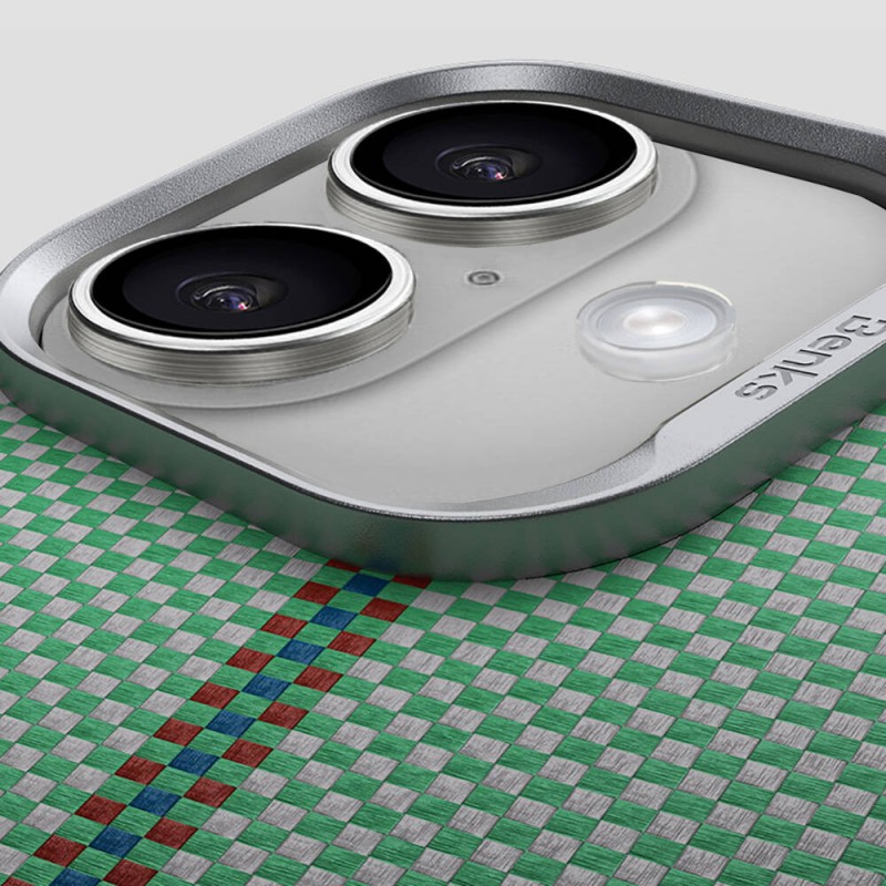 Bal-z Apple iPhone 16 Plus Kılıf M-safe Şarj Özellikli Karbon Fiber Tasarımlı Benks Passion Green ArmorAir Kevlar Kapak