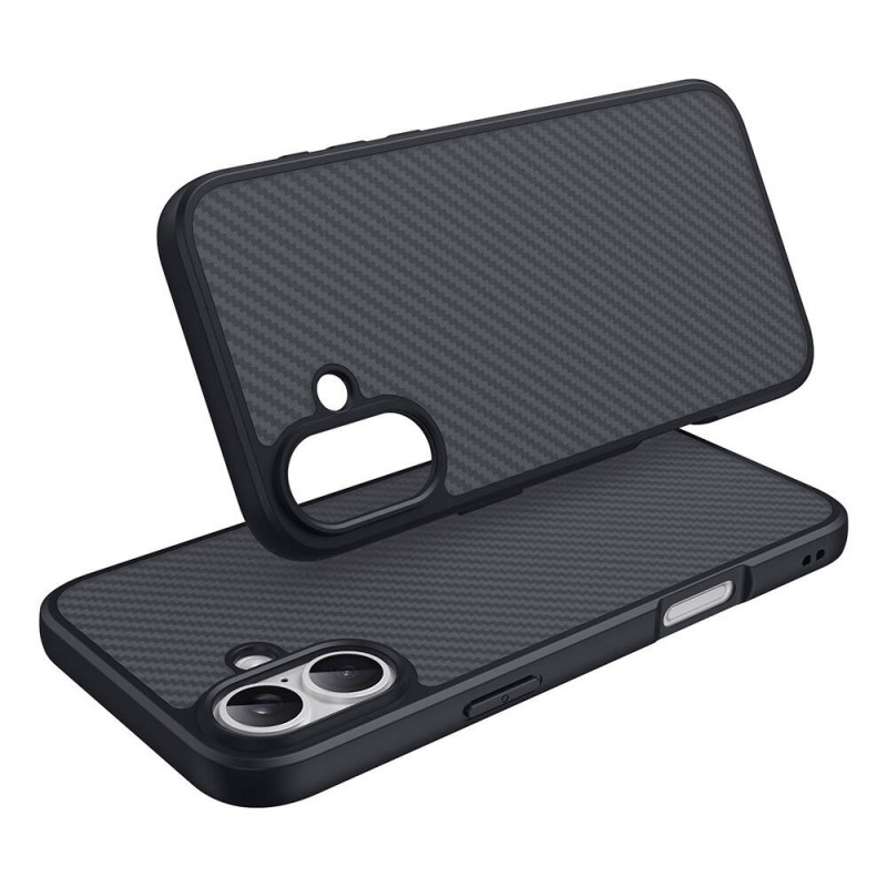 Bal-z Apple iPhone 16 Plus Kılıf M-safe Şarj Özellikli Karbon Fiber Tasarımlı Zore Elnino Kapak