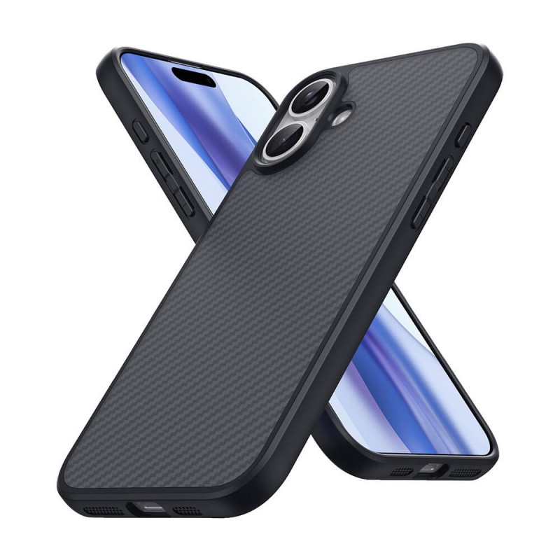 Bal-z Apple iPhone 16 Plus Kılıf M-safe Şarj Özellikli Karbon Fiber Tasarımlı Zore Elnino Kapak
