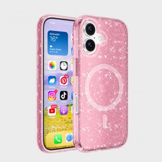 Apple iPhone 16 Plus Kılıf M-safe Şarj Özellikli Parlayan Simli Saydam Renkli Zore Allstar Kapak Apple iPhone 16 Plus Kılıf M-safe Şarj Özellikli Parlayan Simli Saydam Renkli Zore Allstar Kapak
