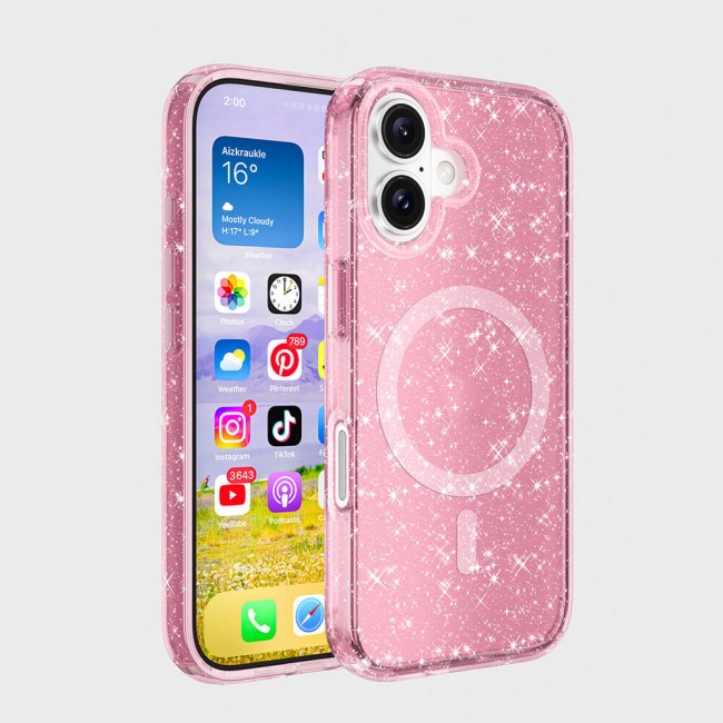 Apple iPhone 16 Plus Kılıf Magsafe Şarj Özellikli Parlayan Simli Saydam Renkli Zore Allstar Kapak Apple iPhone 16 Plus Kılıf Magsafe Şarj Özellikli Parlayan Simli Saydam Renkli Zore Allstar Kapak