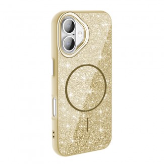 Apple iPhone 16 Plus Kılıf M-safe Şarj Özellikli Parlayan Simli Zore Okso Kapak Apple iPhone 16 Plus Kılıf M-safe Şarj Özellikli Parlayan Simli Zore Okso Kapak