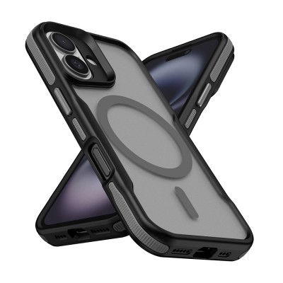 Bal-z Apple iPhone 16 Plus Kılıf M-safe Şarj Özellikli Renkli Kenar Airbag Şeritli Zore Lamer Kapak