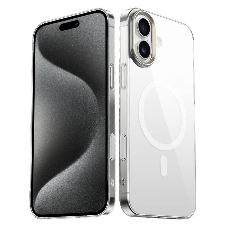 Bal-z Apple iPhone 16 Plus Kılıf M-safe Şarj Özellikli Şeffaf Cam Arka Yüzey Zore G-Glass Kapak