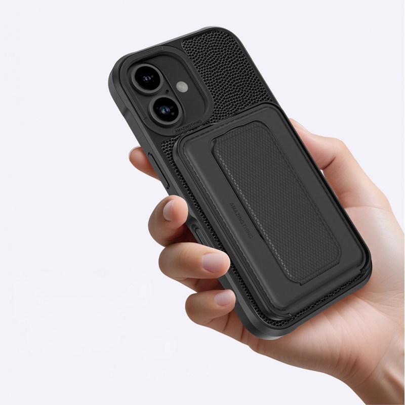 Bal-z Apple iPhone 16 Plus Kılıf M-safe Şarj Özellikli Standlı Kartlıklı Set Amazinghing Glamour Luxe Serisi Kapak