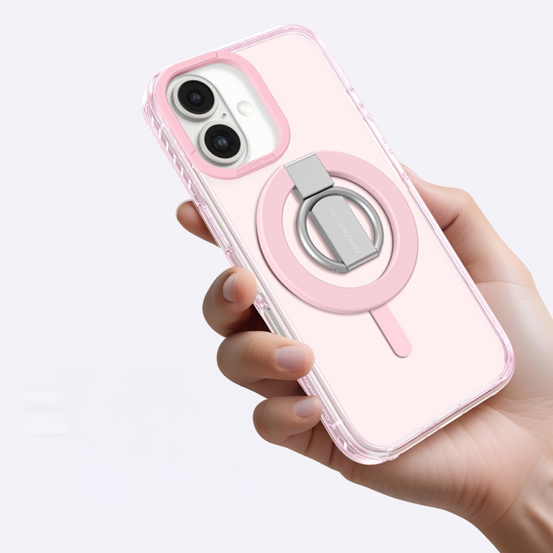 Bal-z Apple iPhone 16 Plus Kılıf M-safe Şarj Özellikli Yüzük Standlı Amazingthing Titan Pro Serisi Kapak