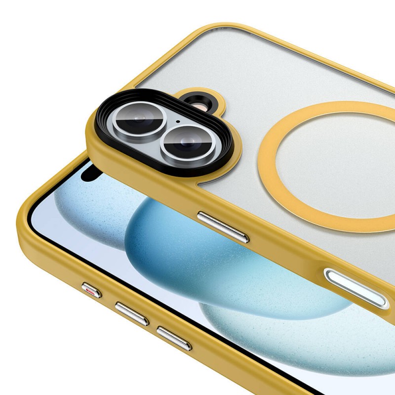 Bal-z Apple iPhone 16 Plus Kılıf Mat Arka Yüzey Wireless Şarj Özellikli Zore Flet M-safe Kapak