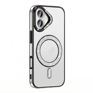 Apple iPhone 16 Plus Kılıf Pırlanta Taş Tasarımlı M-safe Şarj Özellikli Zore Karetta Silikon Kapak Apple iPhone 16 Plus Kılıf Pırlanta Taş Tasarımlı M-safe Şarj Özellikli Zore Karetta Silikon Kapak