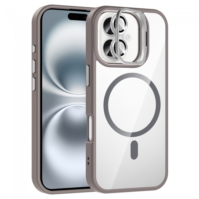 Apple iPhone 16 Plus Kılıf Standlı ve Kamera Lens Hediyeli M-Safe Şarj Özellikli Zore Etro Kapak Apple iPhone 16 Plus Kılıf Standlı ve Kamera Lens Hediyeli M-Safe Şarj Özellikli Zore Etro Kapak