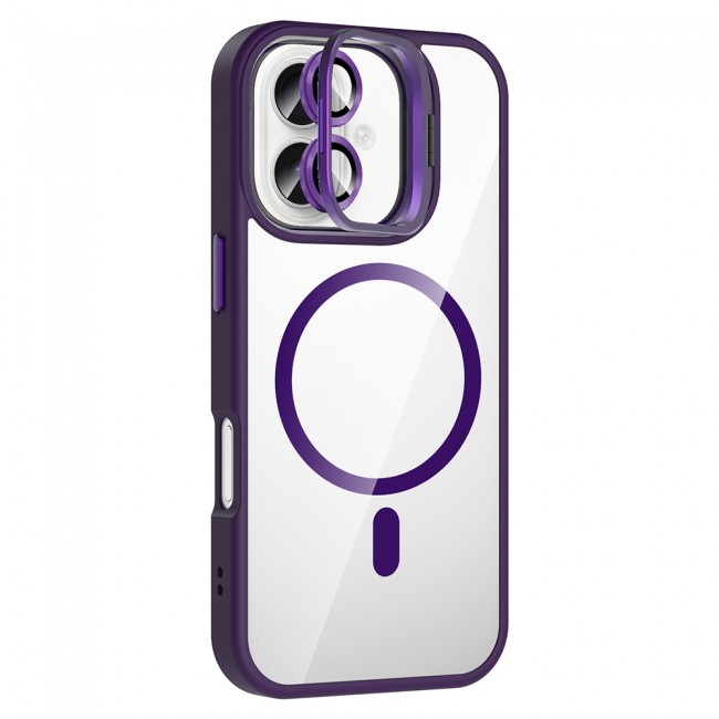 Apple iPhone 16 Plus Kılıf Standlı ve Kamera Lens Hediyeli M-Safe Şarj Özellikli Zore Etro Kapak Apple iPhone 16 Plus Kılıf Standlı ve Kamera Lens Hediyeli M-Safe Şarj Özellikli Zore Etro Kapak
