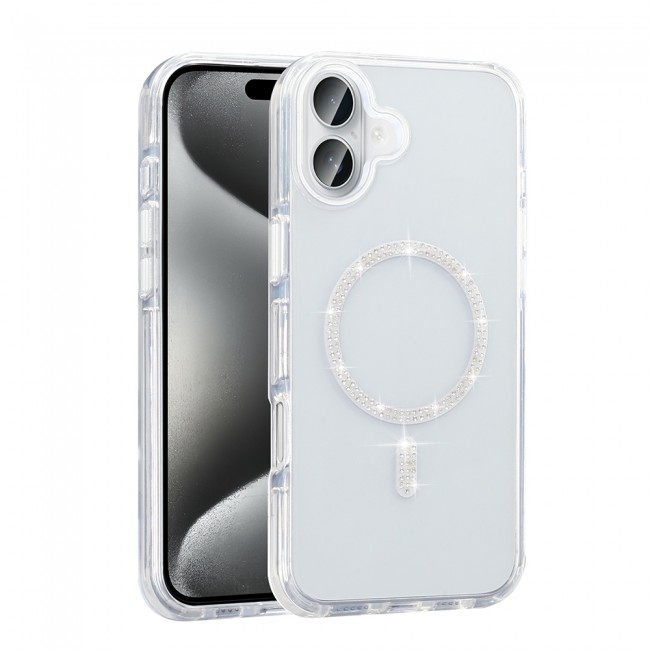 Apple iPhone 16 Plus Kılıf Taşlı Tasarım M-safe Şarj Özellikli Zore Koment Silikon Kapak Apple iPhone 16 Plus Kılıf Taşlı Tasarım M-safe Şarj Özellikli Zore Koment Silikon Kapak