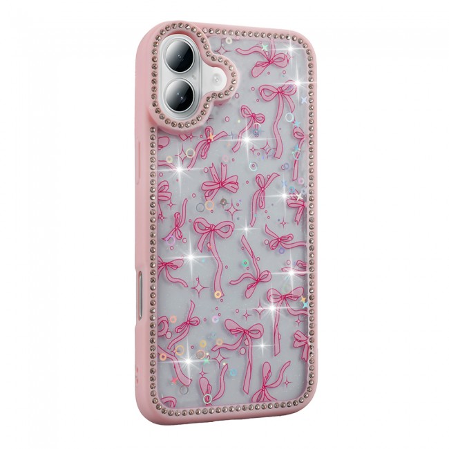Apple iPhone 16 Plus Kılıf Taşlı ve Simli Tasarım Zore Azra Kapak Apple iPhone 16 Plus Kılıf Taşlı ve Simli Tasarım Zore Azra Kapak