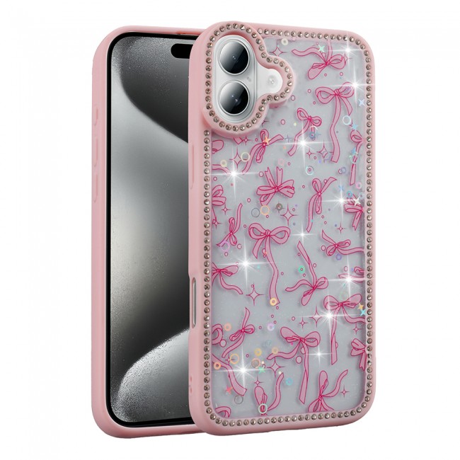 Apple iPhone 16 Plus Kılıf Taşlı ve Simli Tasarım Zore Azra Kapak Apple iPhone 16 Plus Kılıf Taşlı ve Simli Tasarım Zore Azra Kapak
