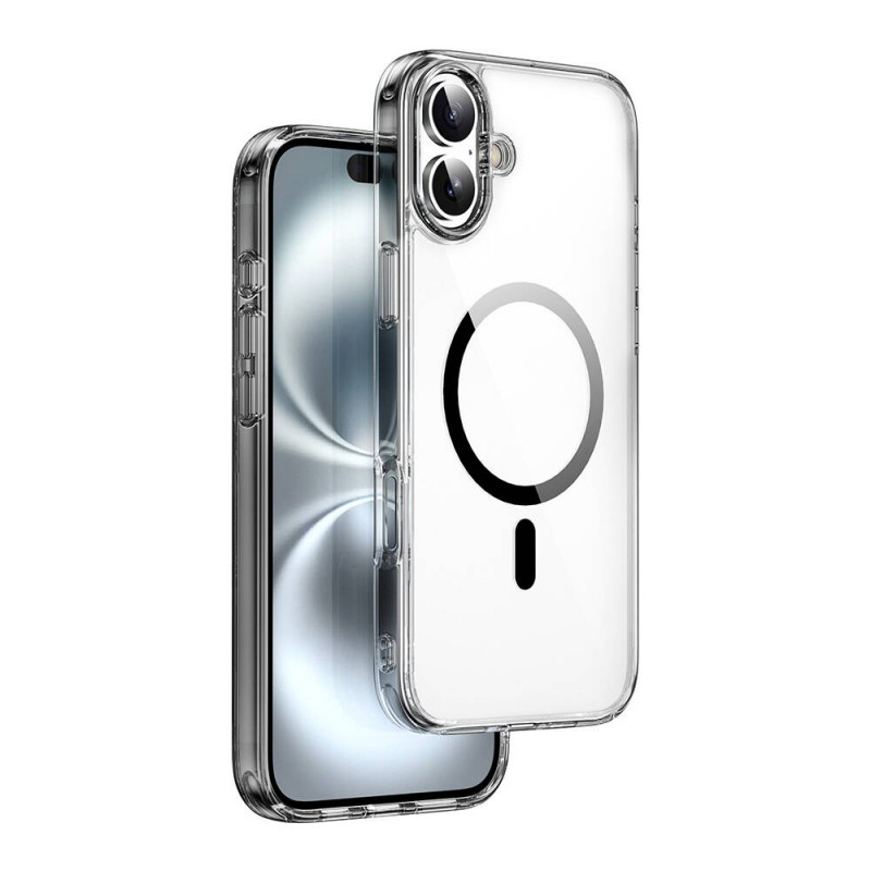 Bal-z Apple iPhone 16 Plus Kılıf Wiwu MCC-101 iShield Pro Serisi M-safe Şarj Özellikli Crystal Sert PC Kapak