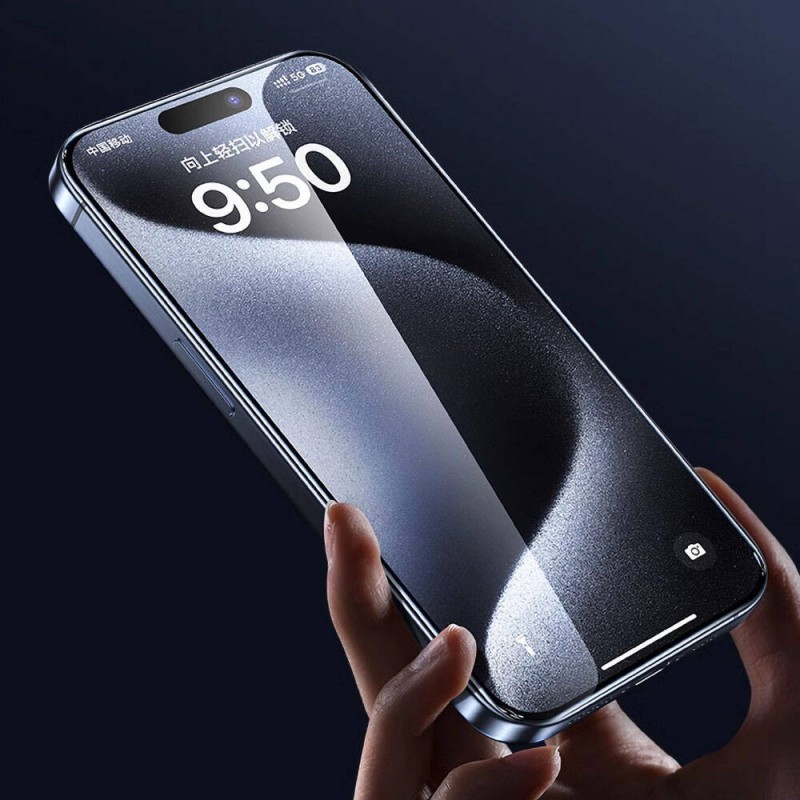 Bal-z Apple iPhone 16 Plus Wiwu GT-008 Polimer Oleofobik Kaplama Şeffaf Pürüzsüz Temperli Cam Ekran Koruyucu 10'lu Paket