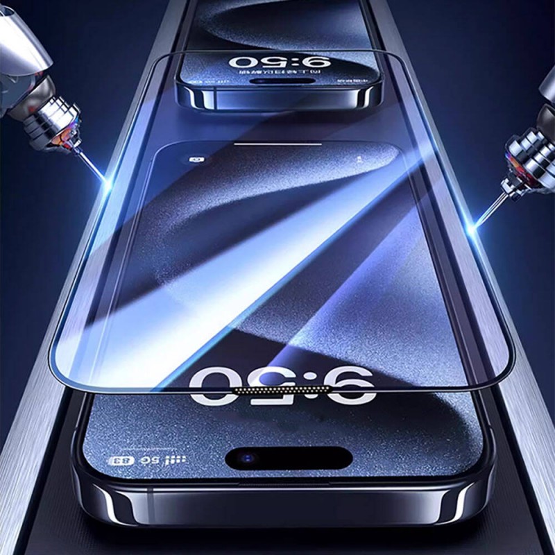 Bal-z Apple iPhone 16 Plus Wiwu GT-008 Polimer Oleofobik Kaplama Şeffaf Pürüzsüz Temperli Cam Ekran Koruyucu 10'lu Paket