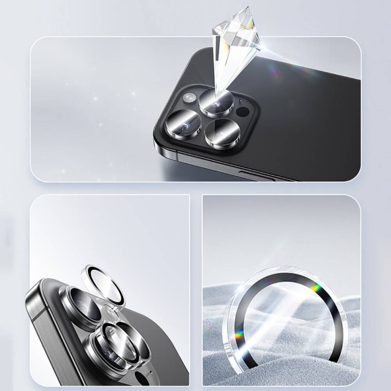 Bal-z Apple iPhone 16 Pro Benks AR Glass Warrior Transparan Premium Cam Kamera Lens Koruyucu