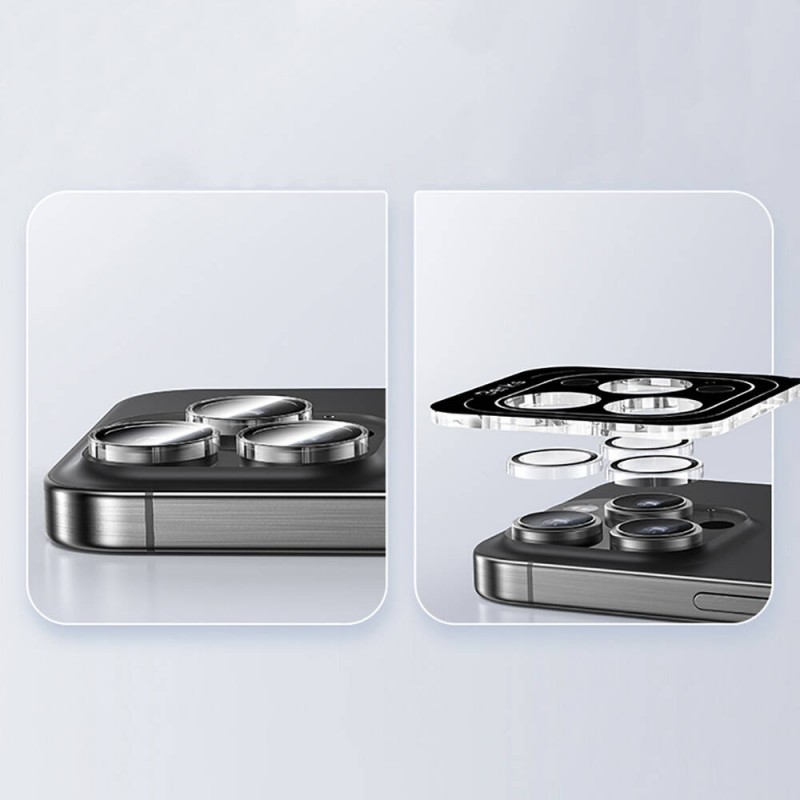 Bal-z Apple iPhone 16 Pro Benks AR Glass Warrior Transparan Premium Cam Kamera Lens Koruyucu