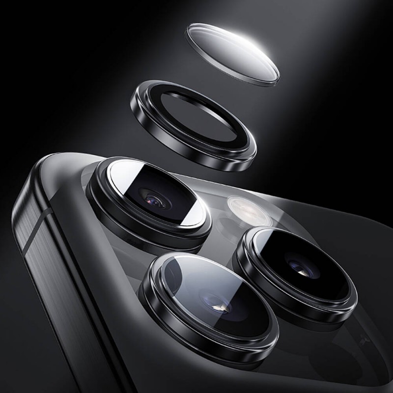 Bal-z Apple iPhone 16 Pro Benks Parlama Önleyici Glass Warrior Metal Kamera Lens Koruyucu