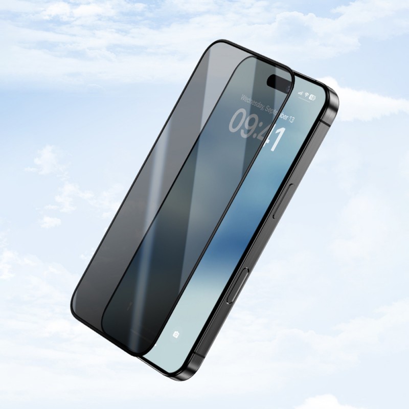 Bal-z Apple iPhone 16 Pro Benks Ultra İnce Kenarlı Privacy Hayalet Ekran Koruyucu + Kolay Uygulama Aparatlı