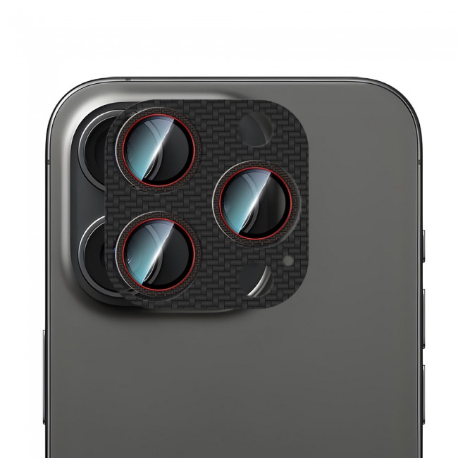 Apple iPhone 16 Pro CaseWorld Karbon Fiber Serisi Anti Reflective Ultra Clear Full Kamera Lens Koruyucu Apple iPhone 16 Pro CaseWorld Karbon Fiber Serisi Anti Reflective Ultra Clear Full Kamera Lens Koruyucu